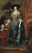 Anthony Van Dyck Henrietta Maria and the dwarf, Sir Jeffrey Hudson, oil